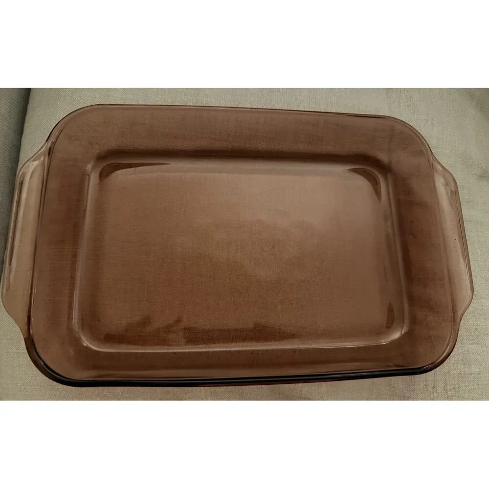 Vintage Pyrex Visions Cranberry Glass 13x9 Baking Dish 3qt 233-R Corning USA